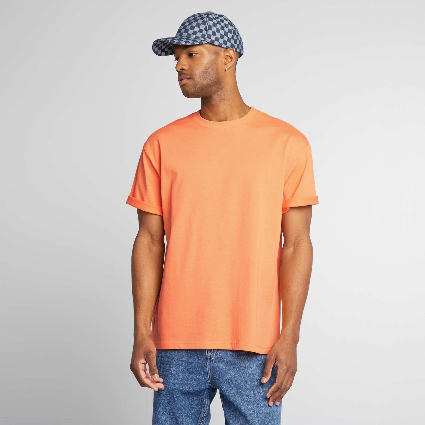 T-shirt en coton uni Orange