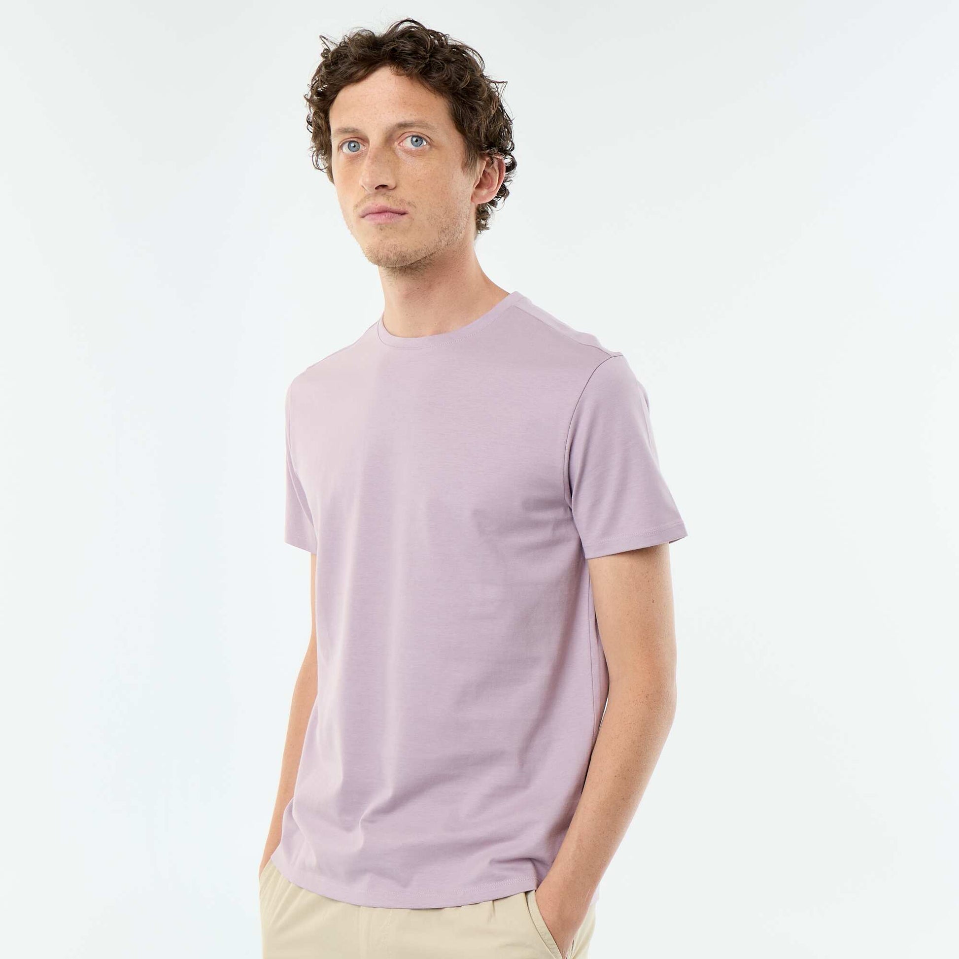 T-shirt homme en coton à col rond ROSE
