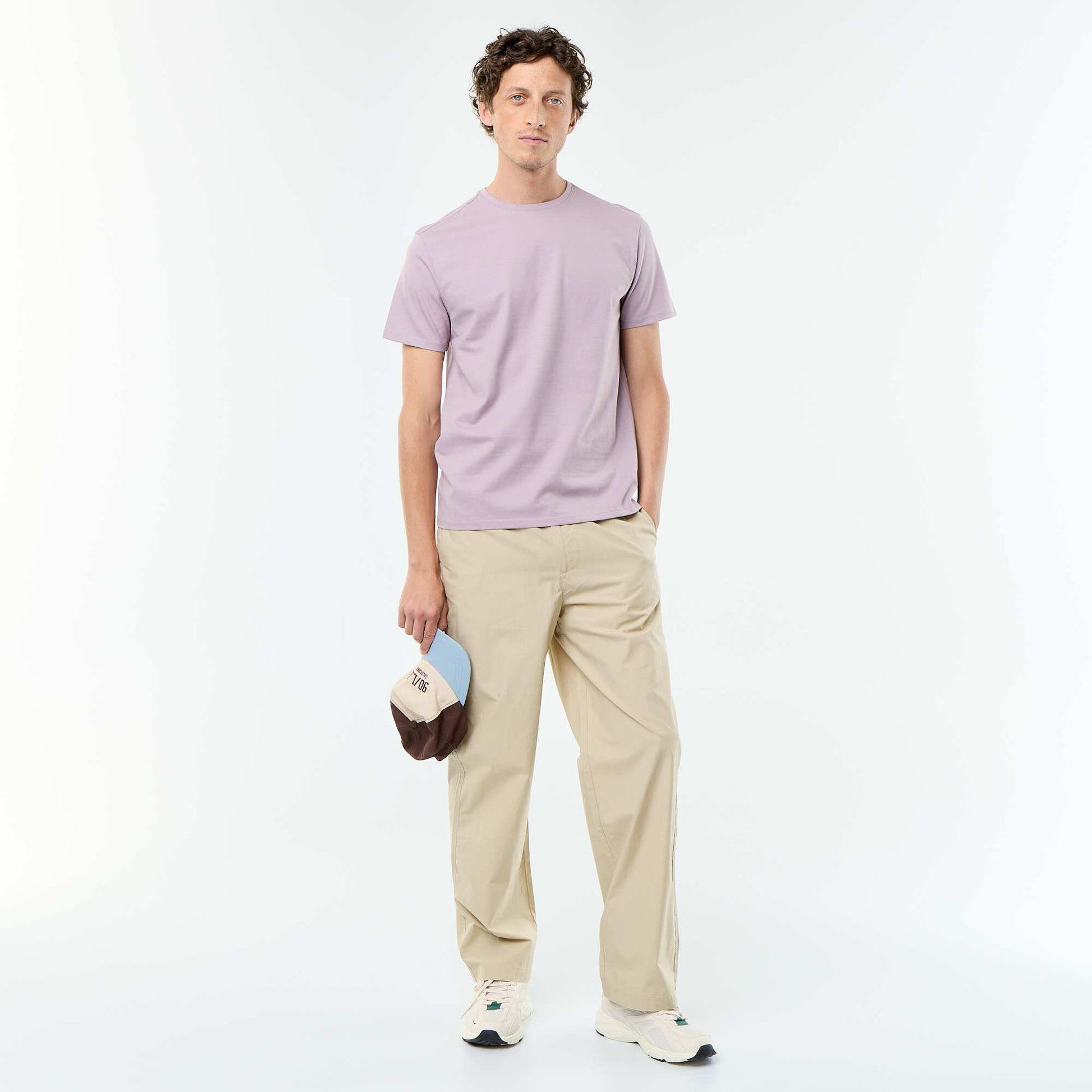T-shirt homme en coton à col rond ROSE