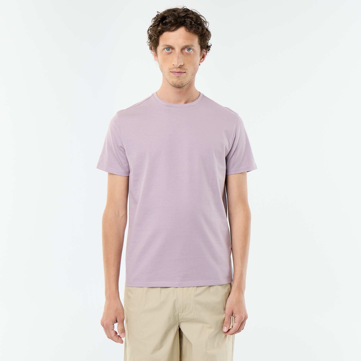 T-shirt homme en coton à col rond ROSE