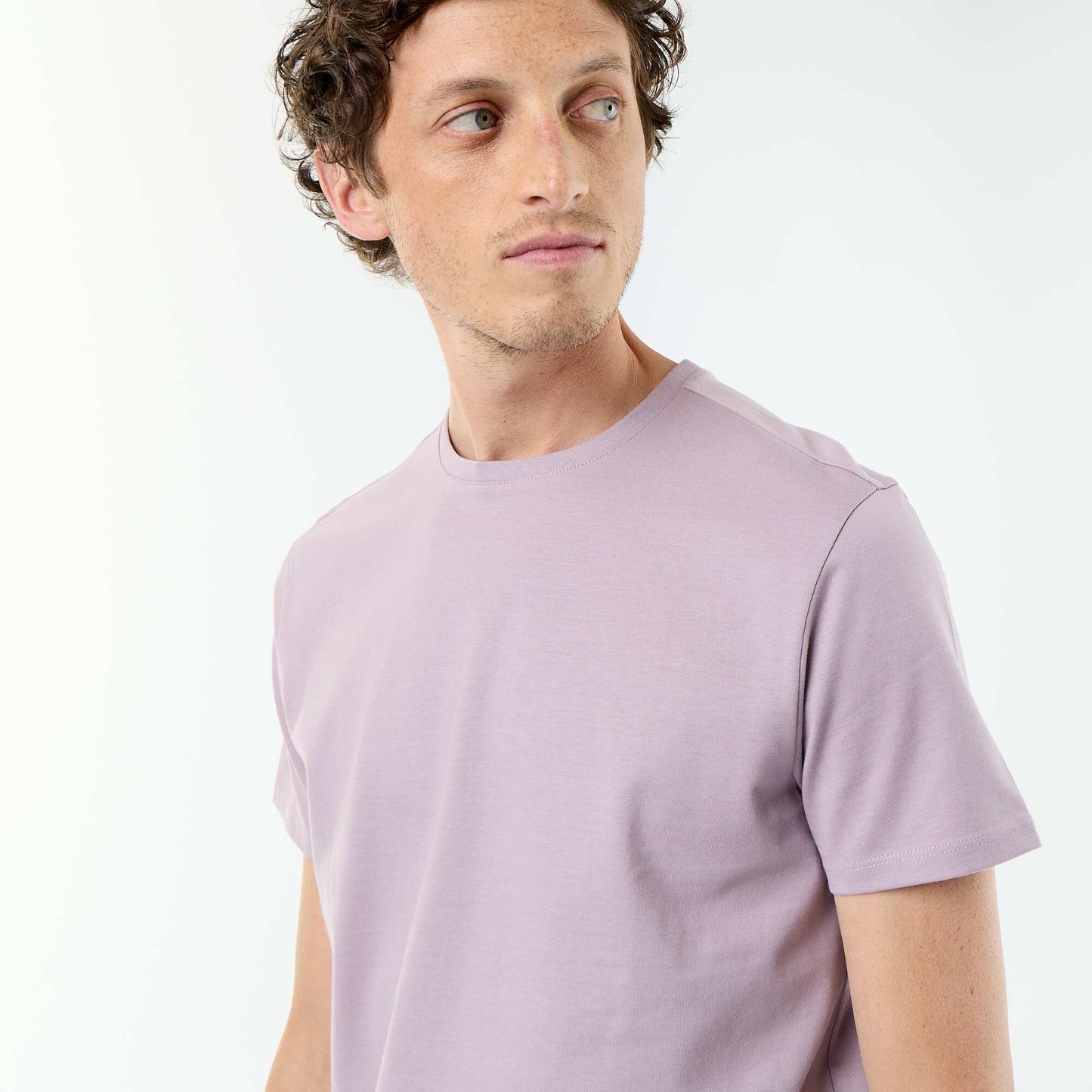 T-shirt homme en coton à col rond ROSE