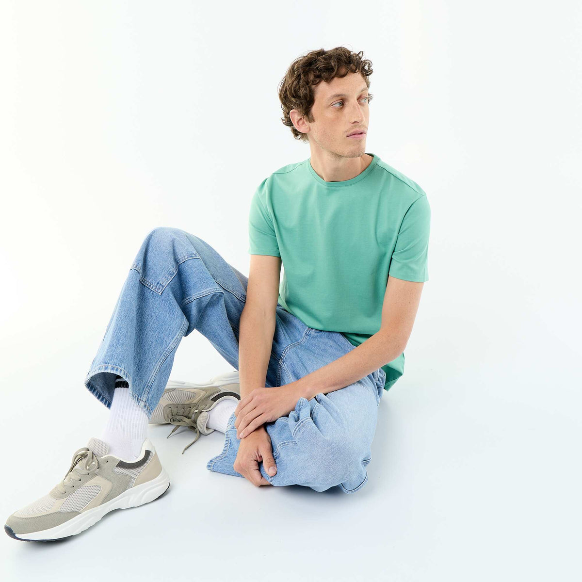 T-shirt Homme en coton à col rond VERT