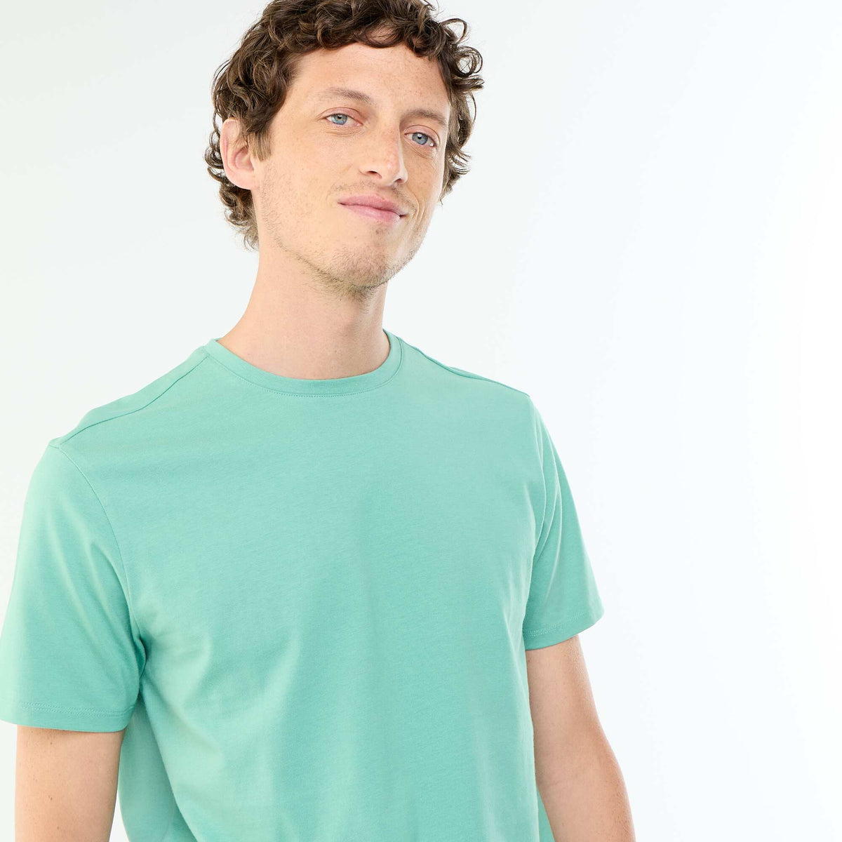 T-shirt Homme en coton à col rond VERT
