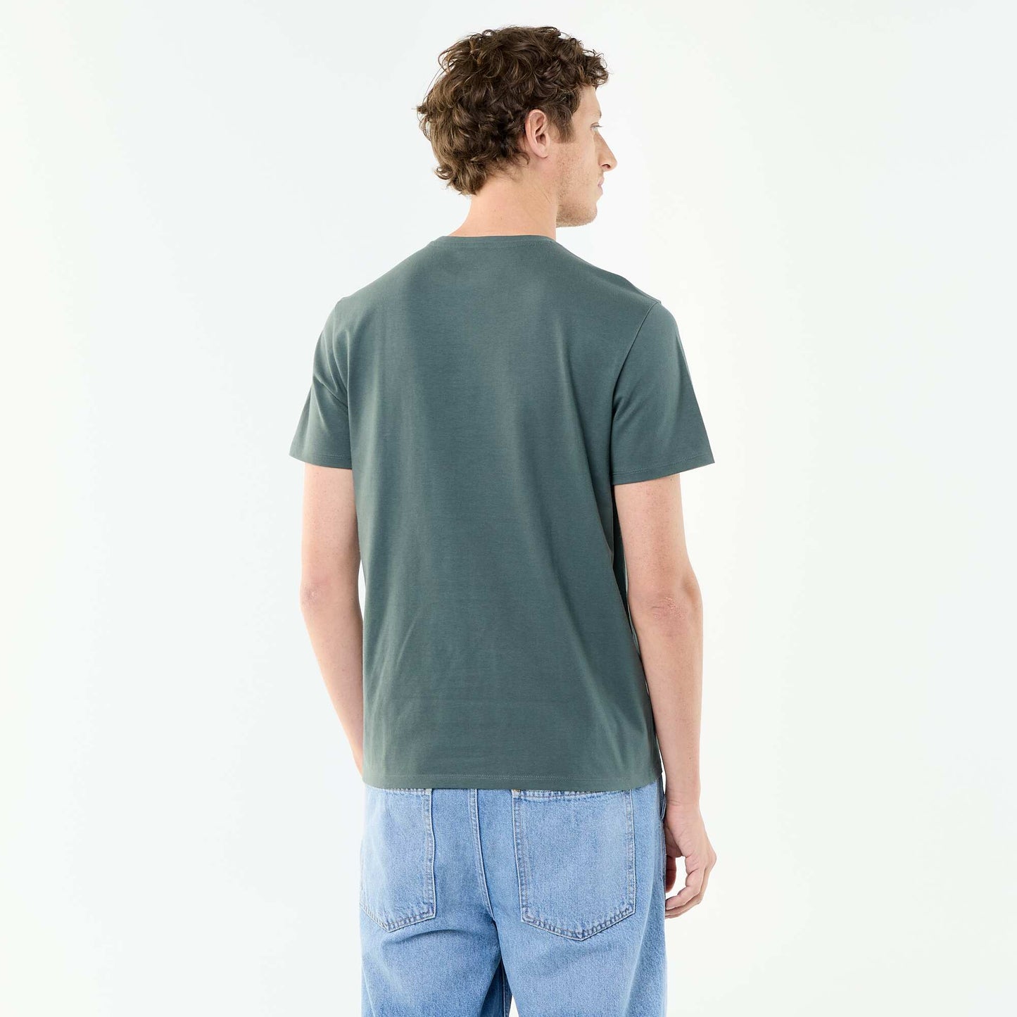 T-shirt homme en coton à col rond VERT