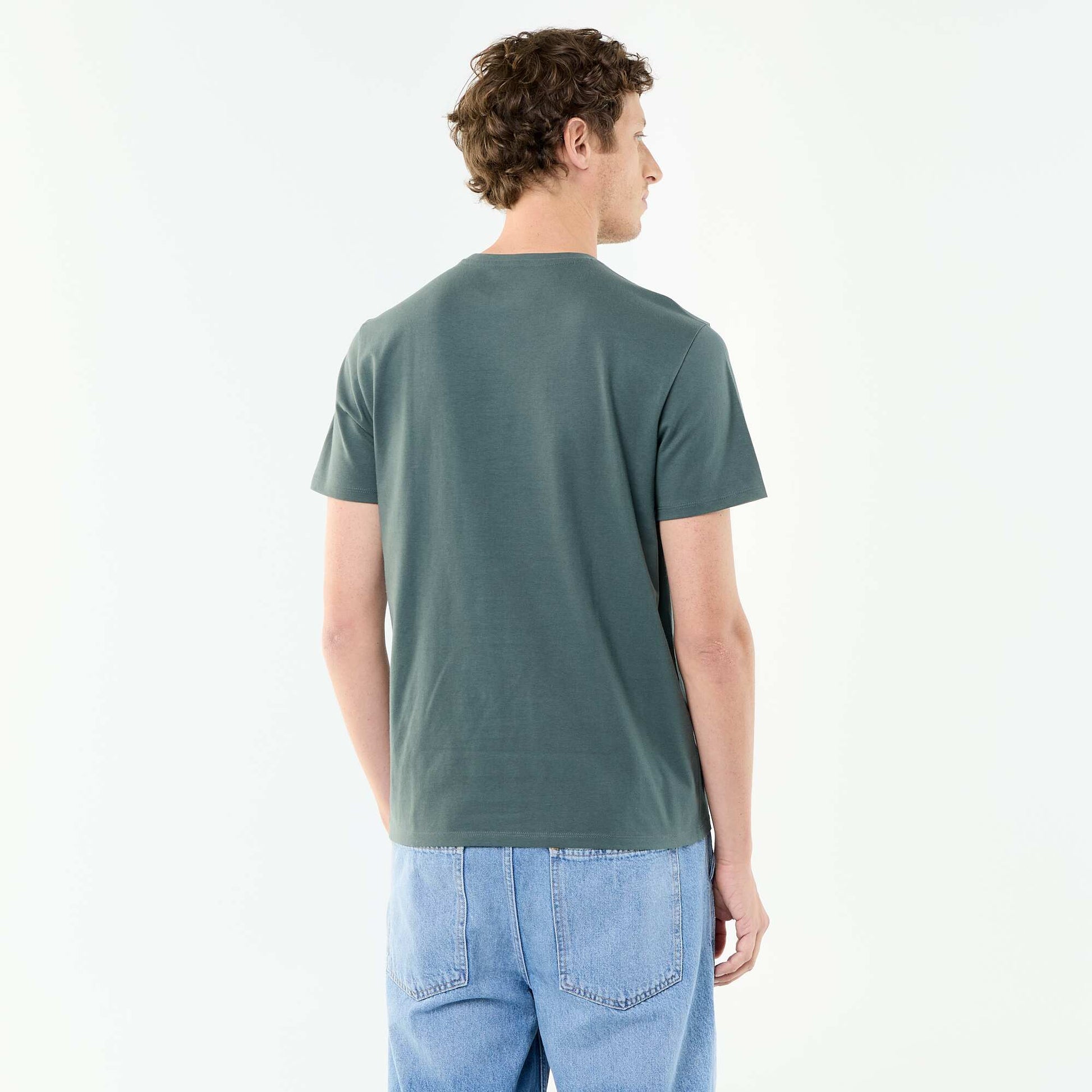 T-shirt homme en coton à col rond VERT