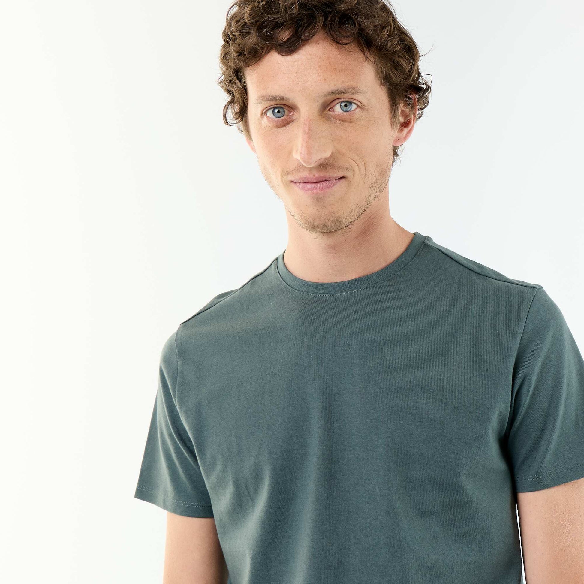 T-shirt homme en coton à col rond VERT