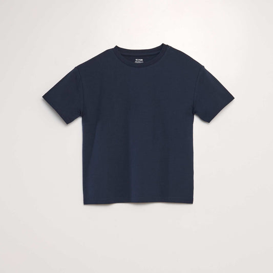 T-shirt uni en maille jersey épaisse - Tough Cotton™ bleu marine