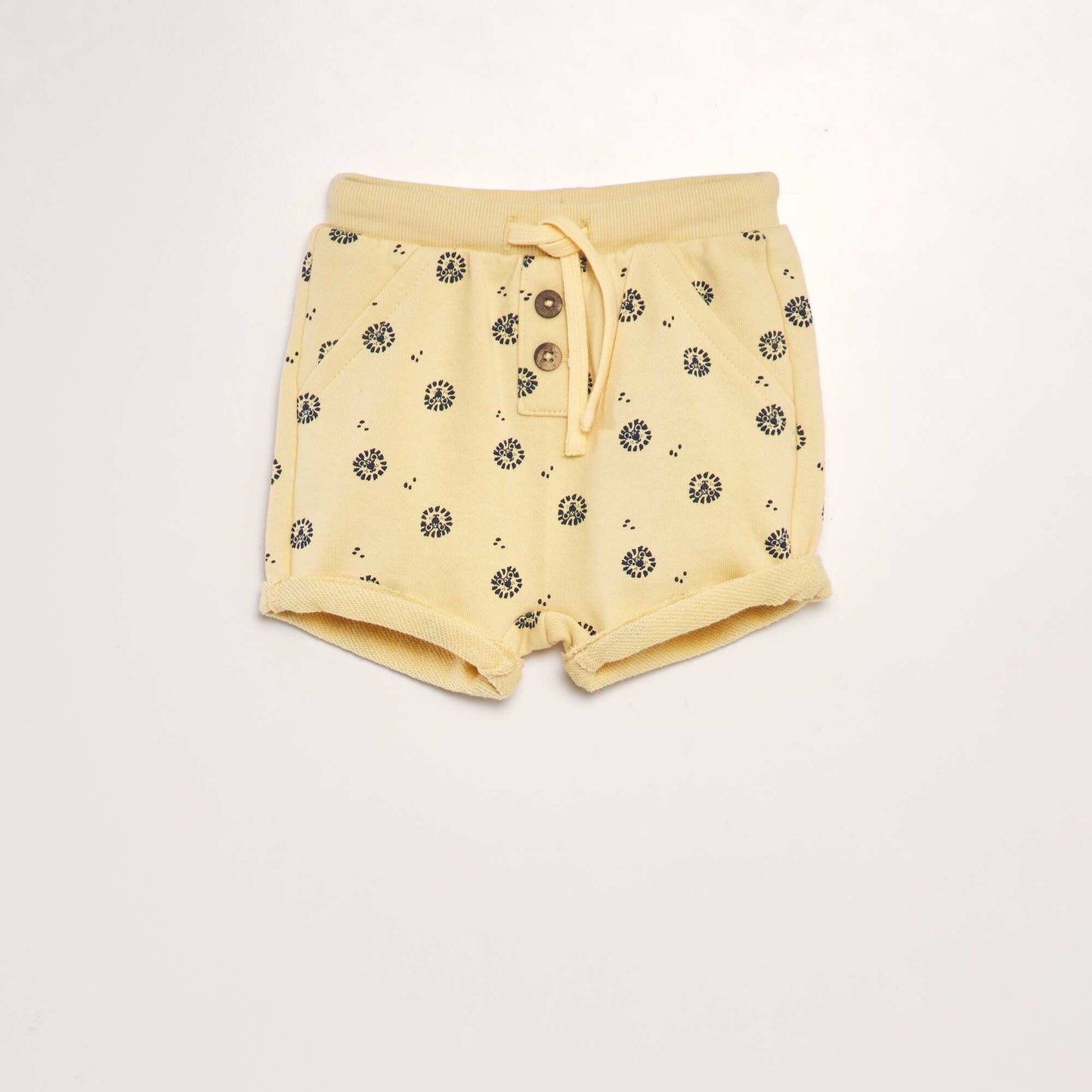 Short en molleton avec imprimé Jaune