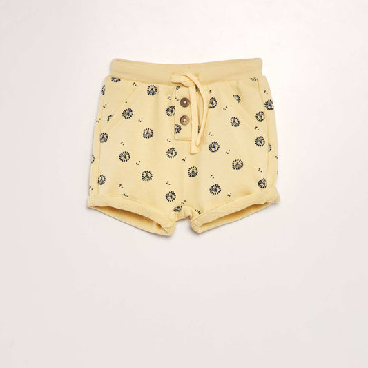 Short en molleton avec imprimé Jaune