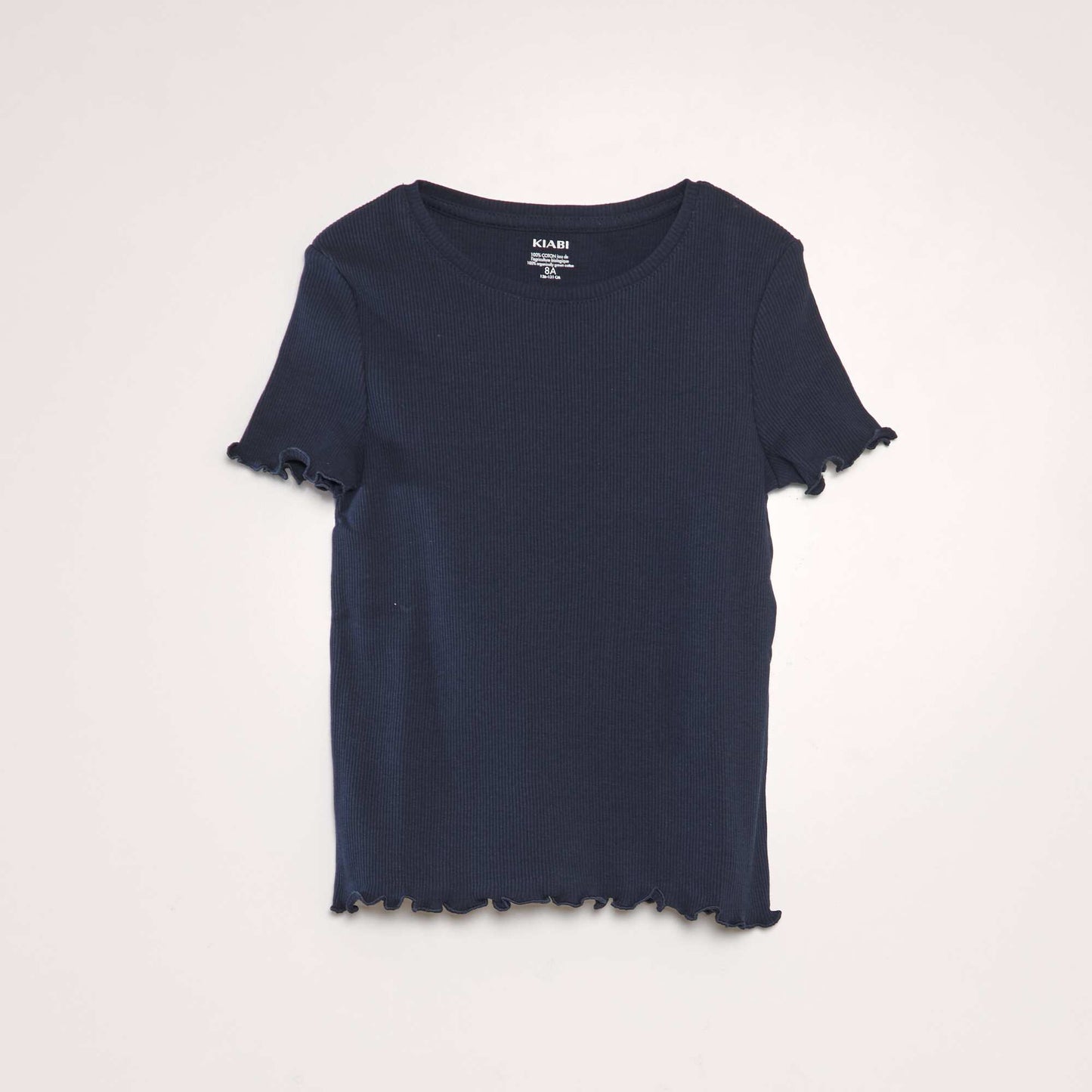 T-shirt côtelé BLEU