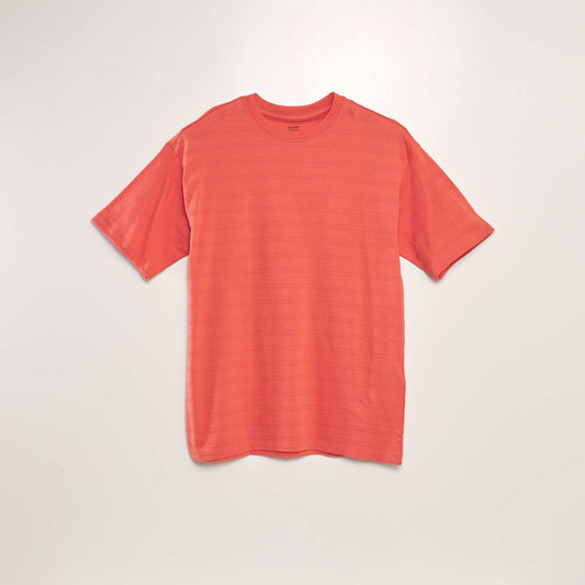 T-shirt en coton texturé Orange