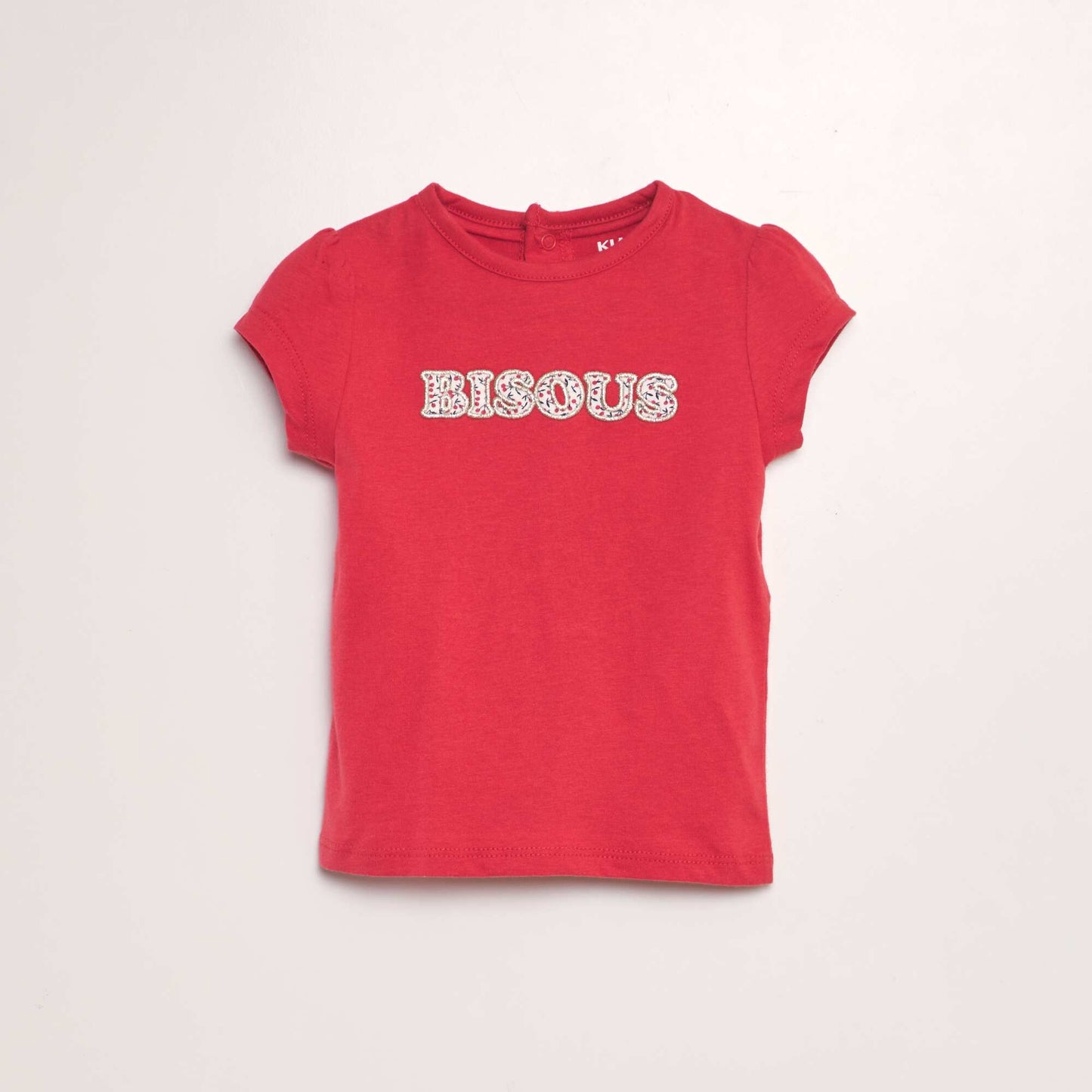 Tee-shirt manches courtes imprimé Rouge bisous