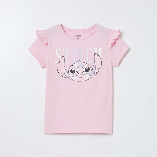 T-shirt 'Stitch' à manches volantées Rose