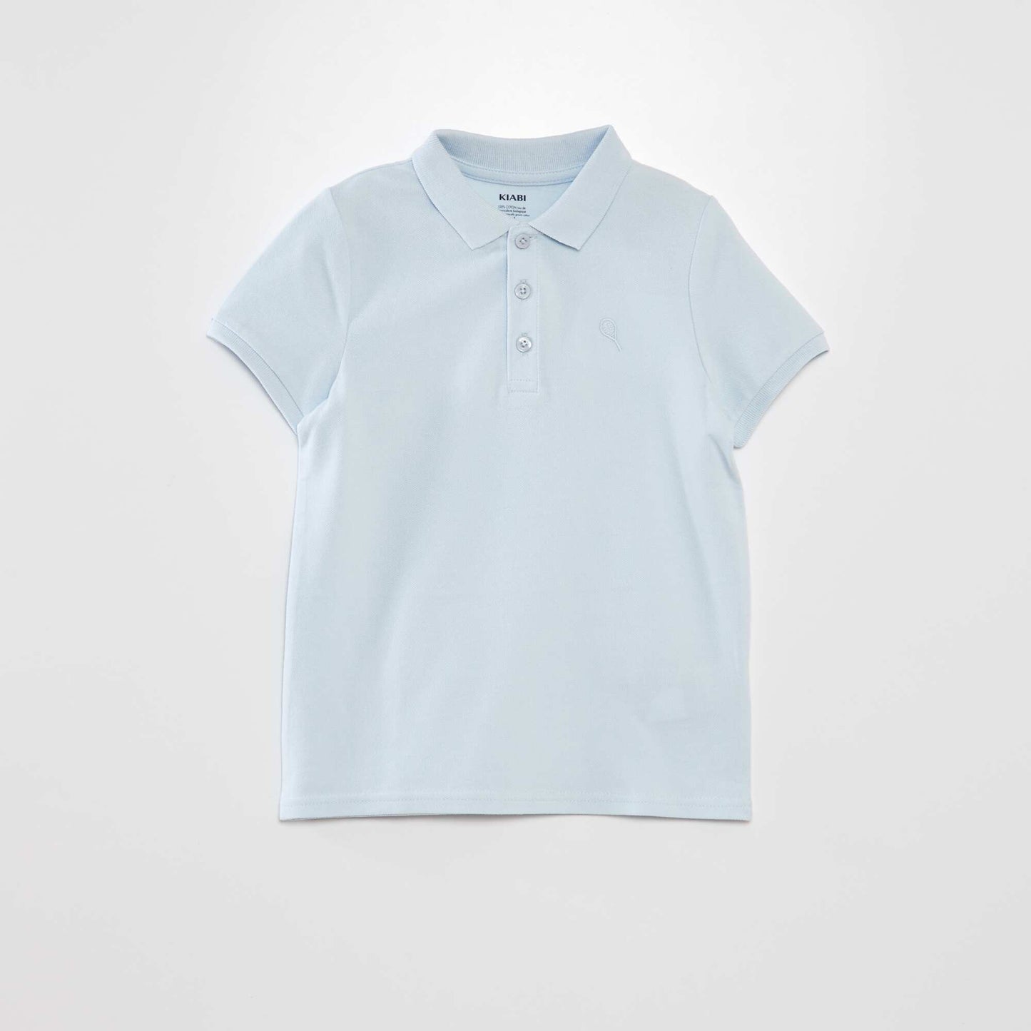 Polo en piqué de coton Bleu