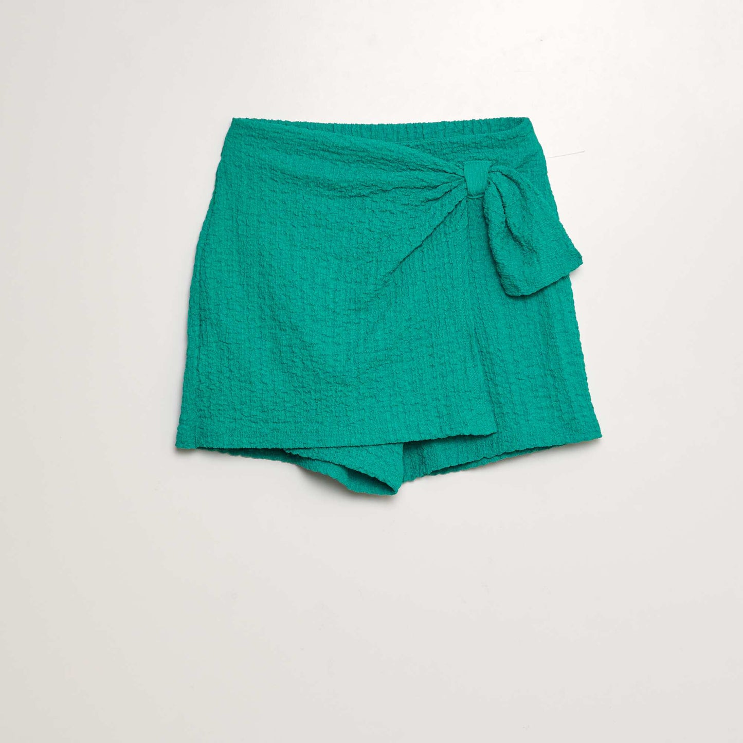 Jupe short en maille gaufrée Vert