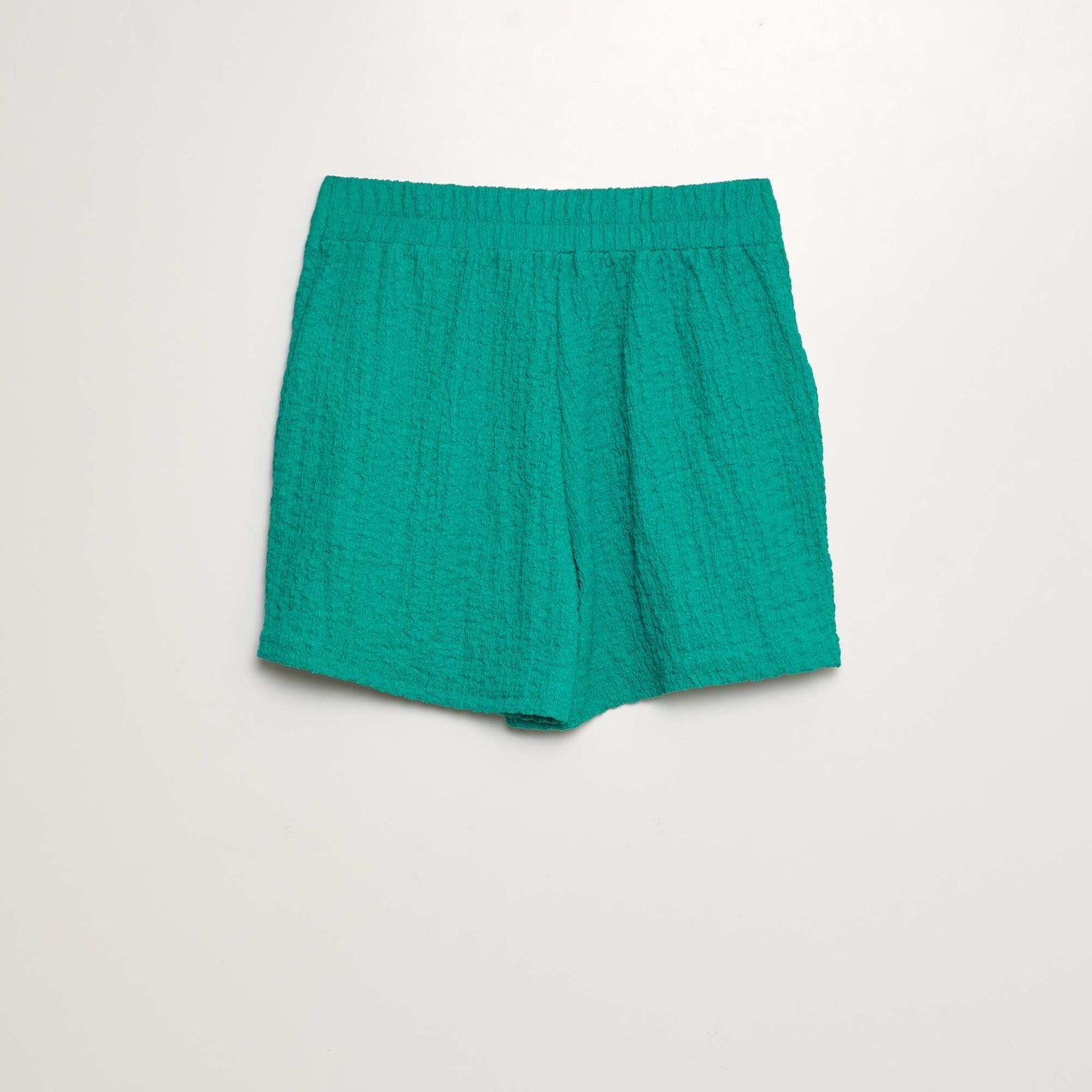 Jupe short en maille gaufrée Vert