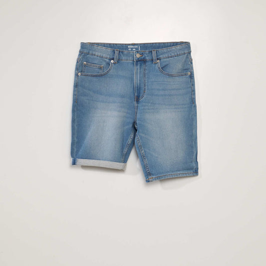 Bermuda slim en jean à 5 poches Double stone