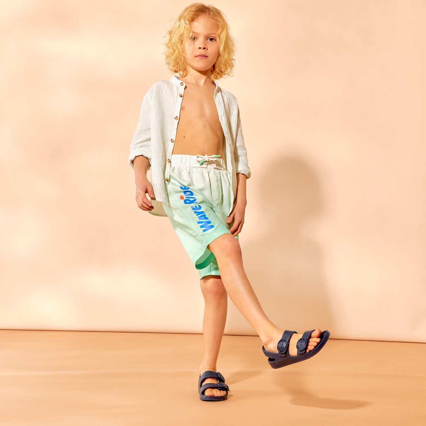 Short de bain long Vert tie and dye