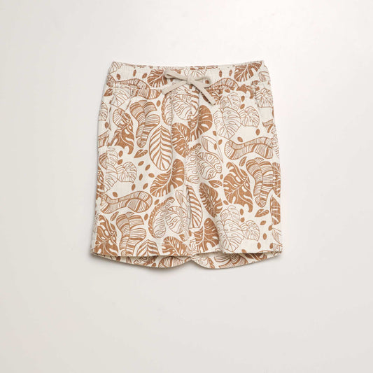 Short de bain imprimé Beige