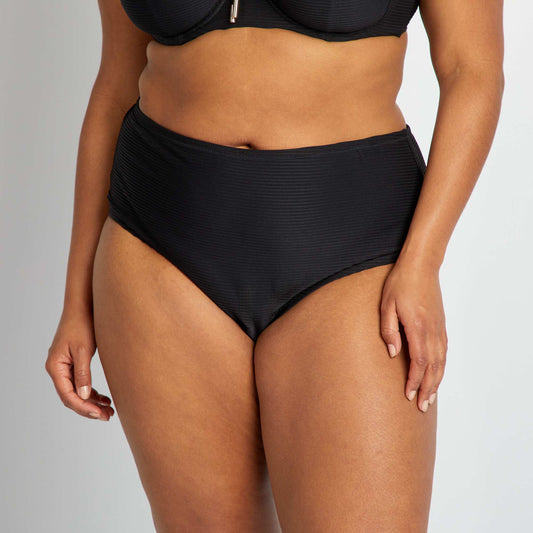 Culotte de bain matière plissée noir