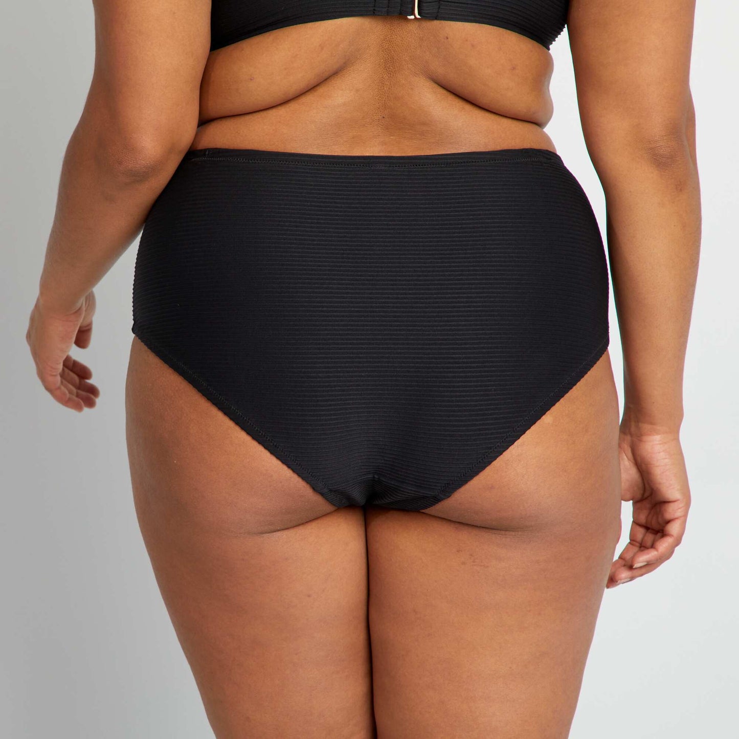 Culotte de bain matière plissée noir