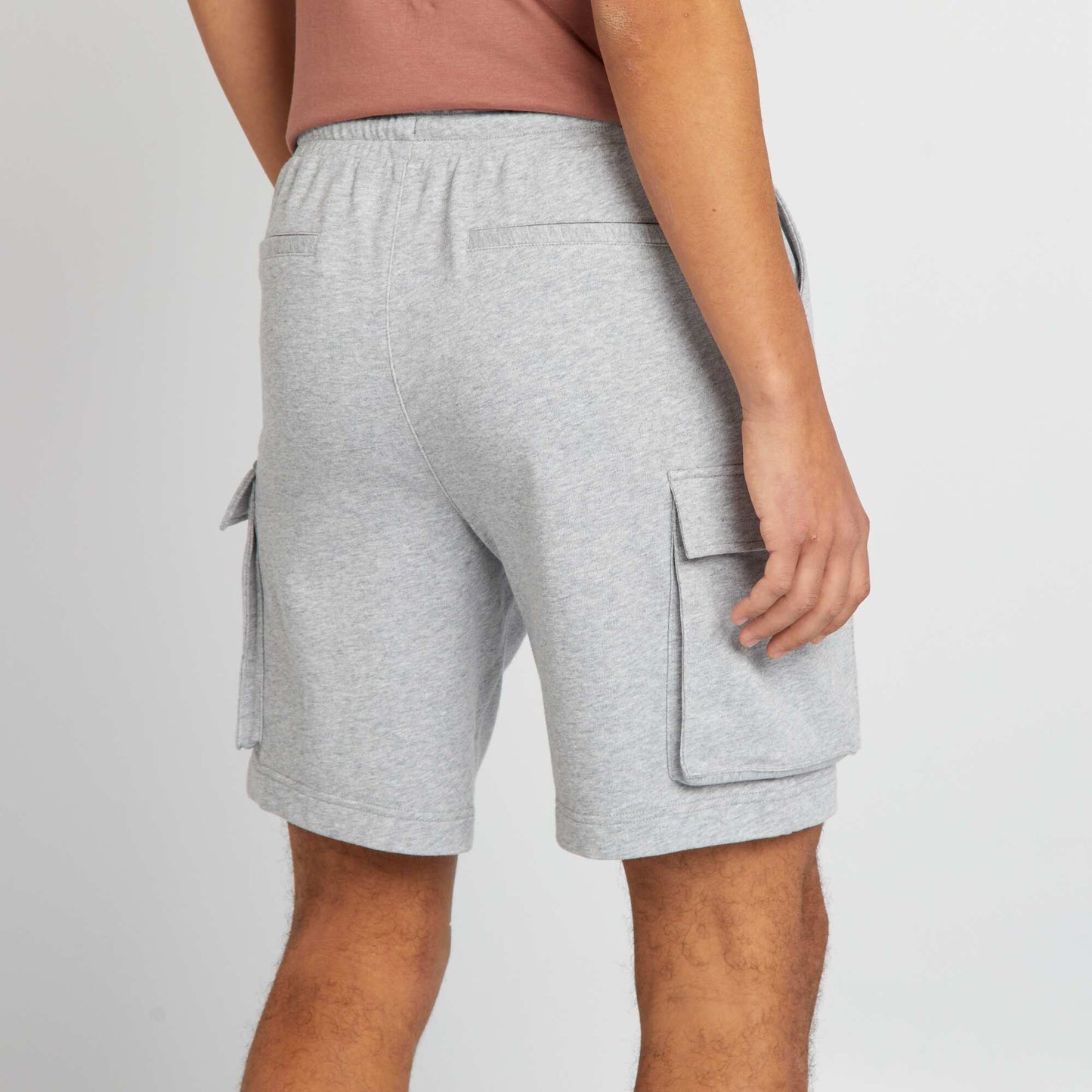 Short en coton multipoche Gris