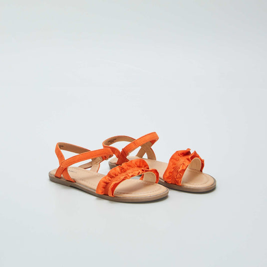 Sandales plates orange