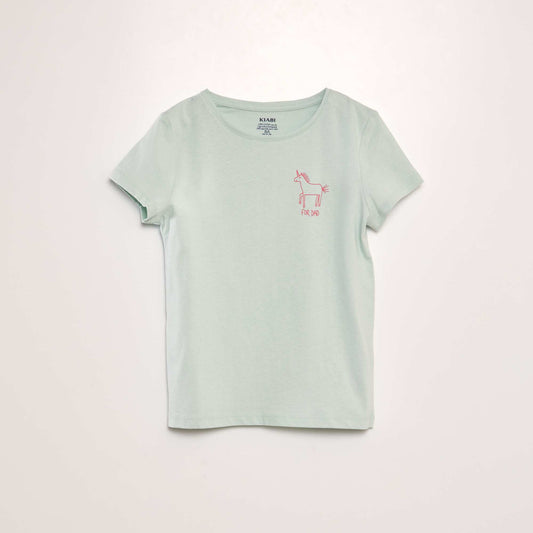 T-shirt en coton impirmé Vert