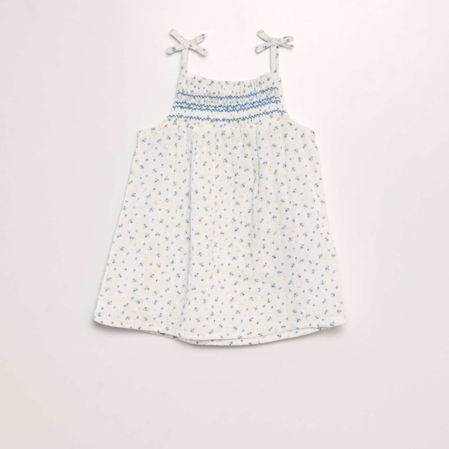 Robe + culotte en coton plumetis - 2 pièces Bleu