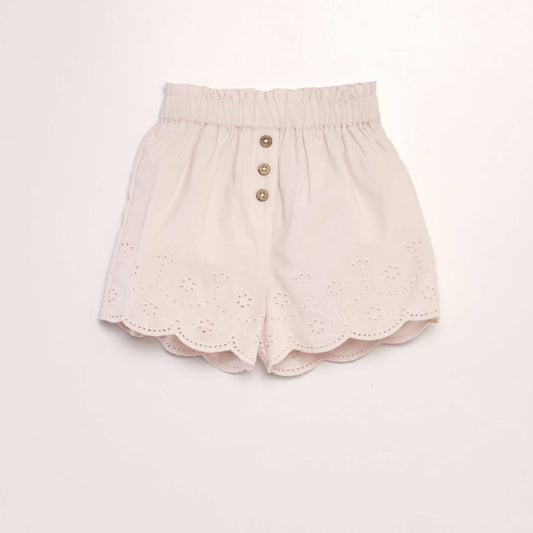 Short en voile coton Rose