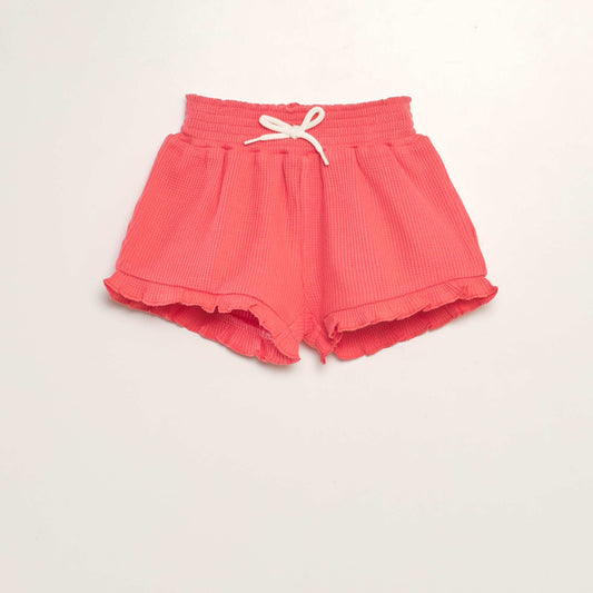 Short en nid d'abeilles Rose