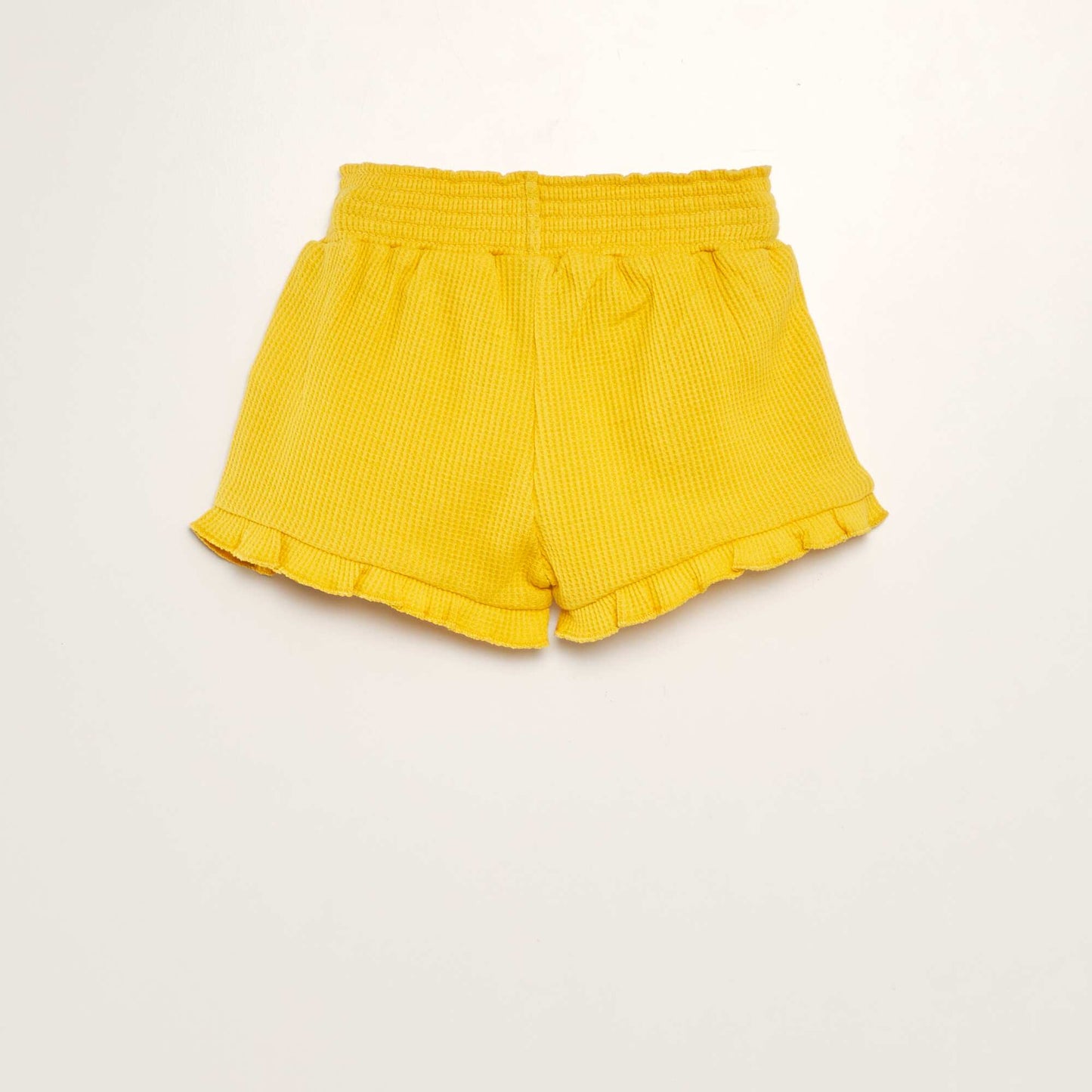 Short en nid d'abeilles Jaune