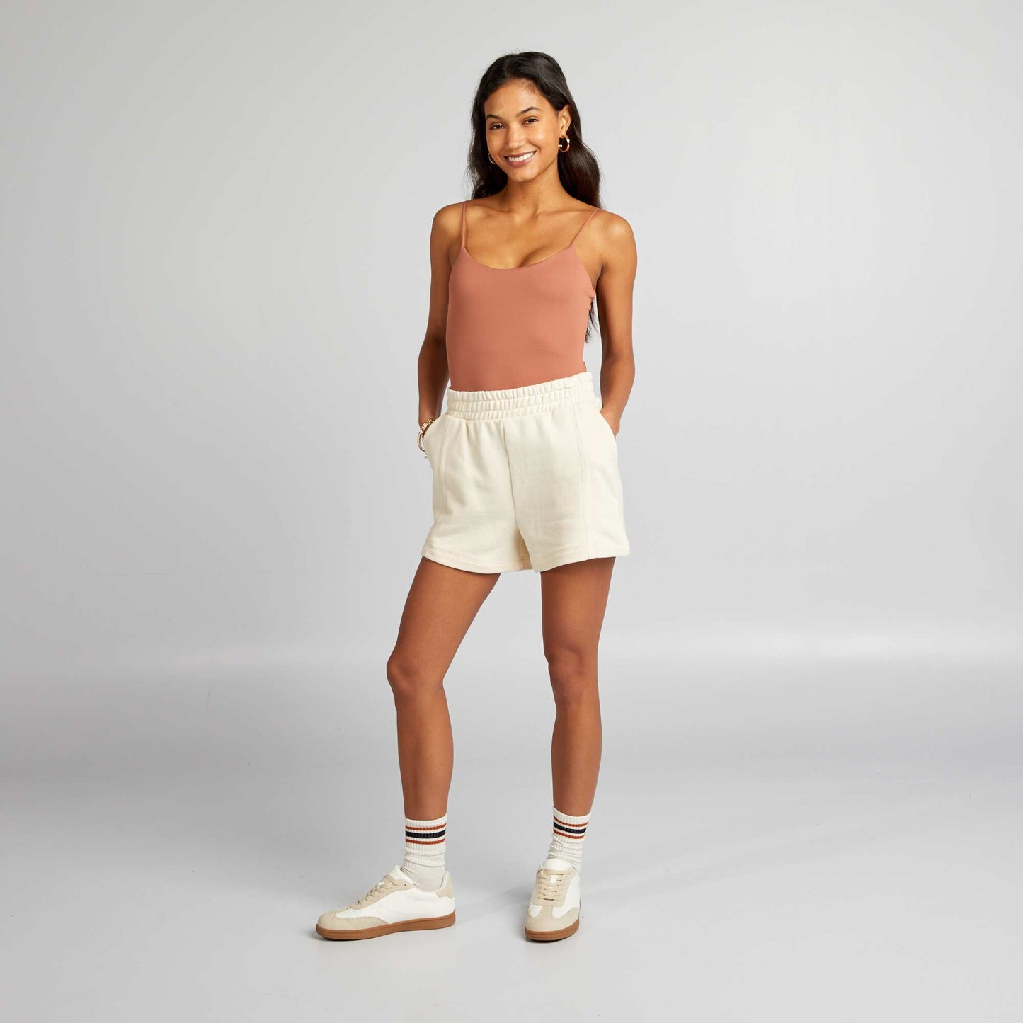 Short court en french terry Blanc