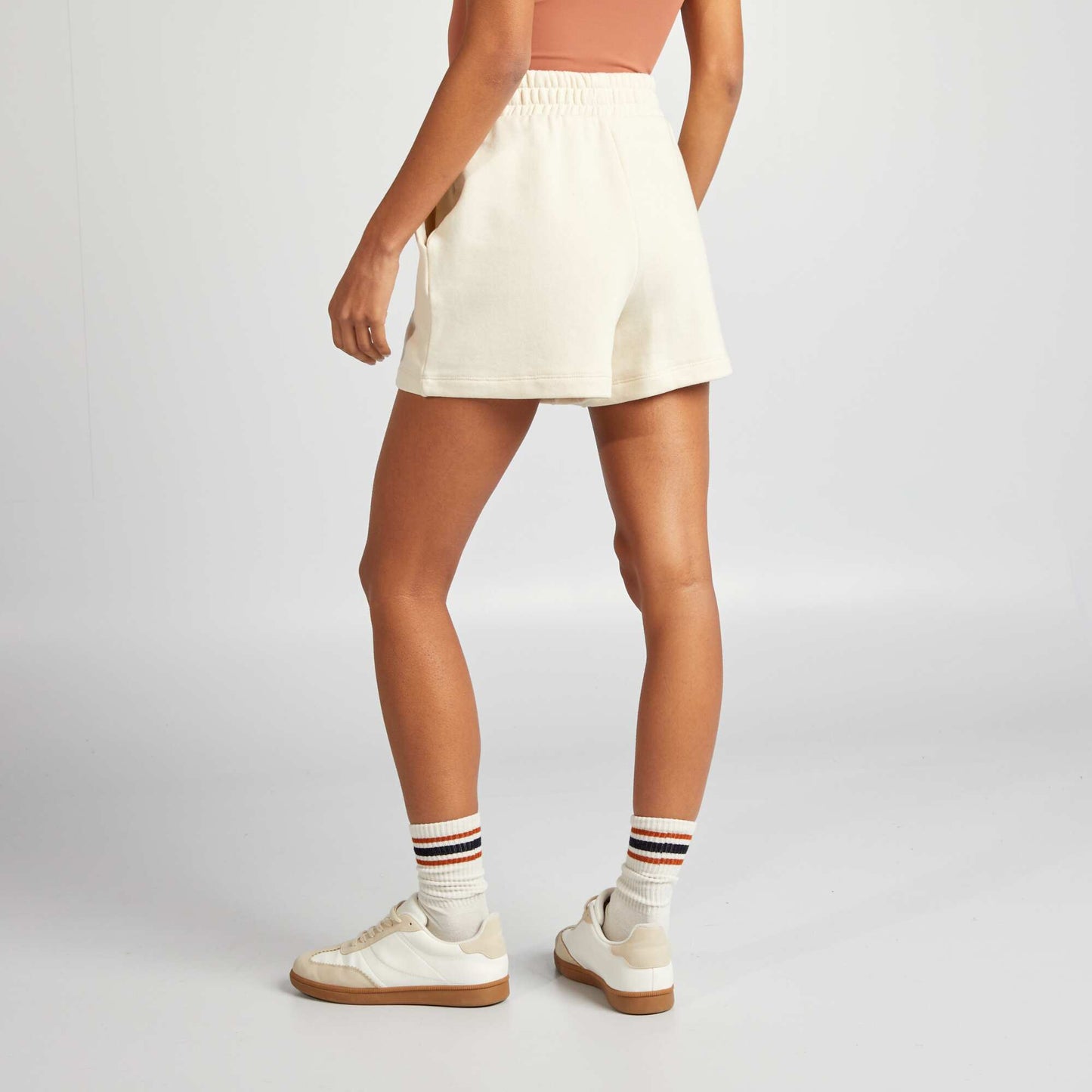 Short court en french terry Blanc