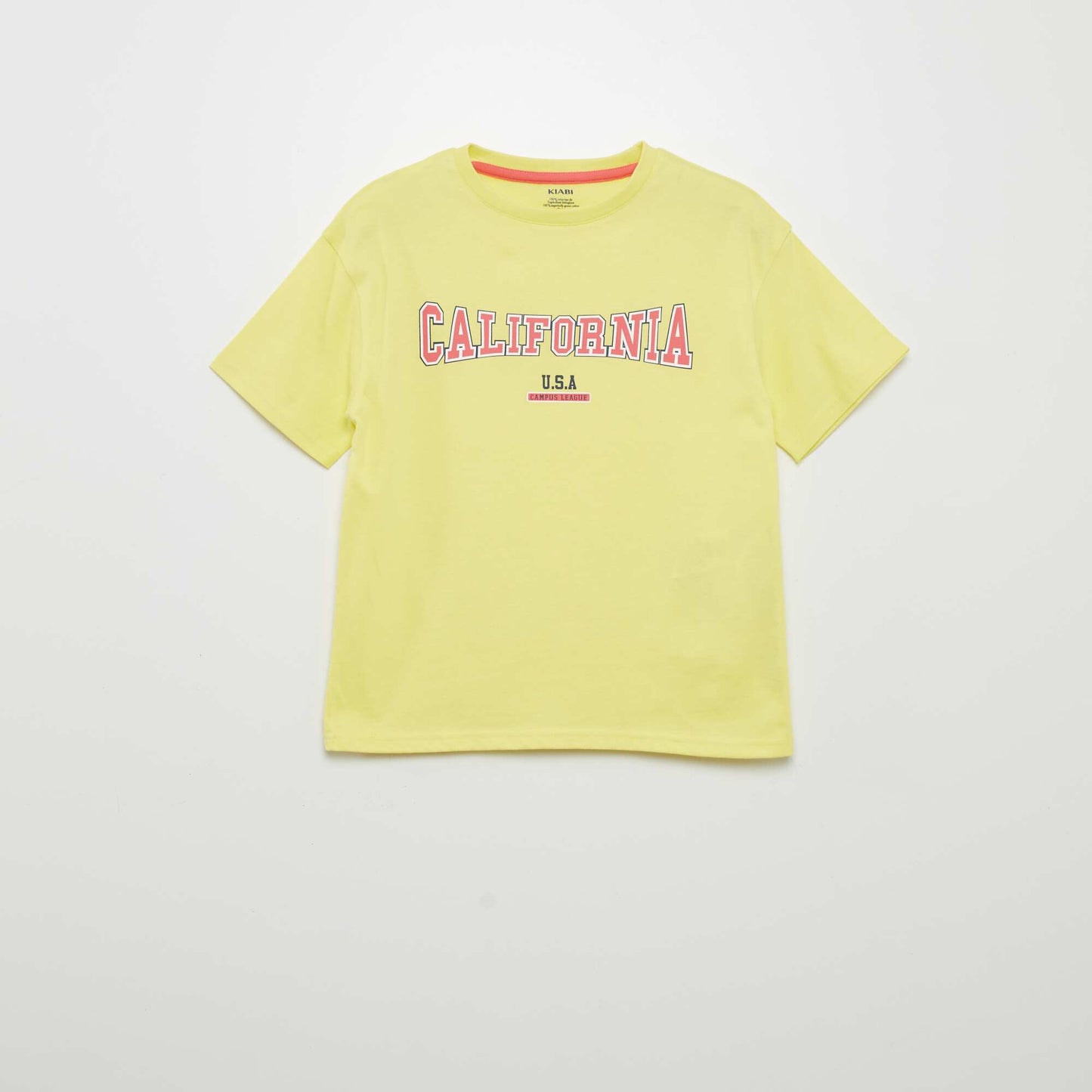 T-shirt imprimé manches courtes Jaune