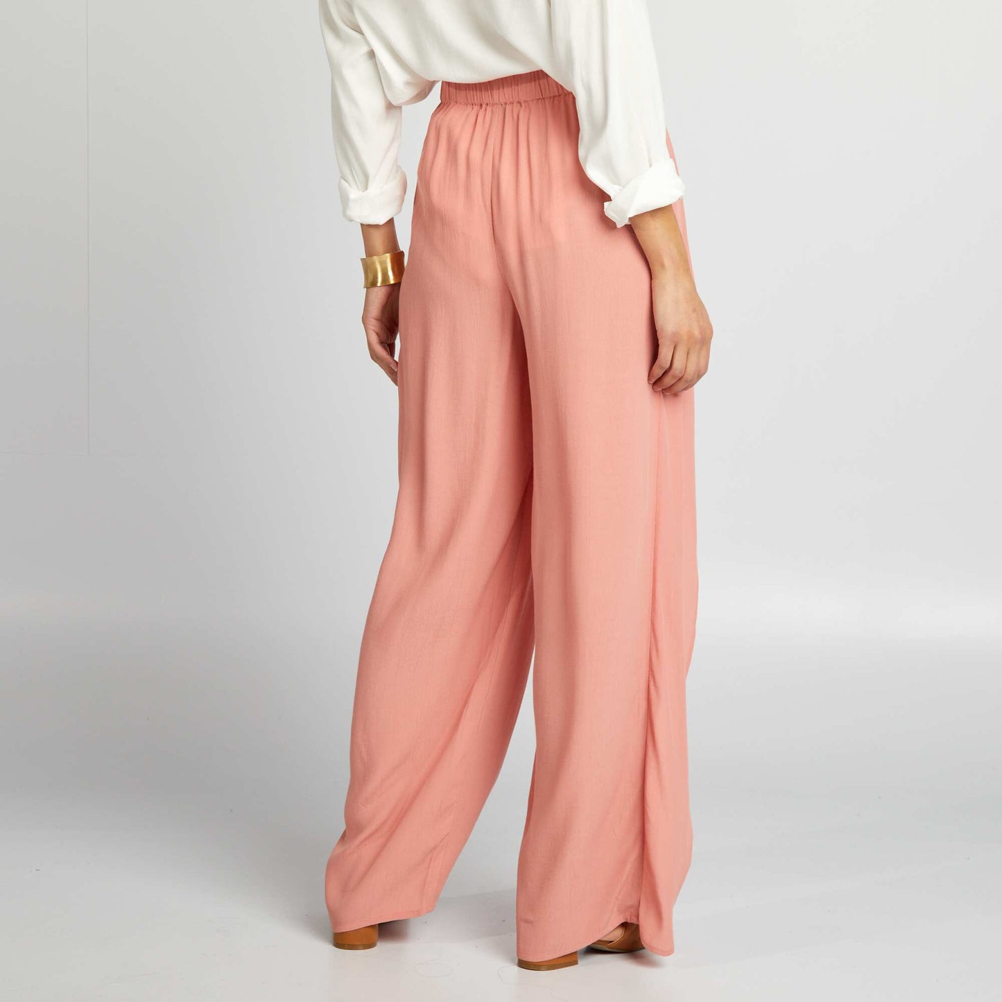 Pantalon large fluide Rose