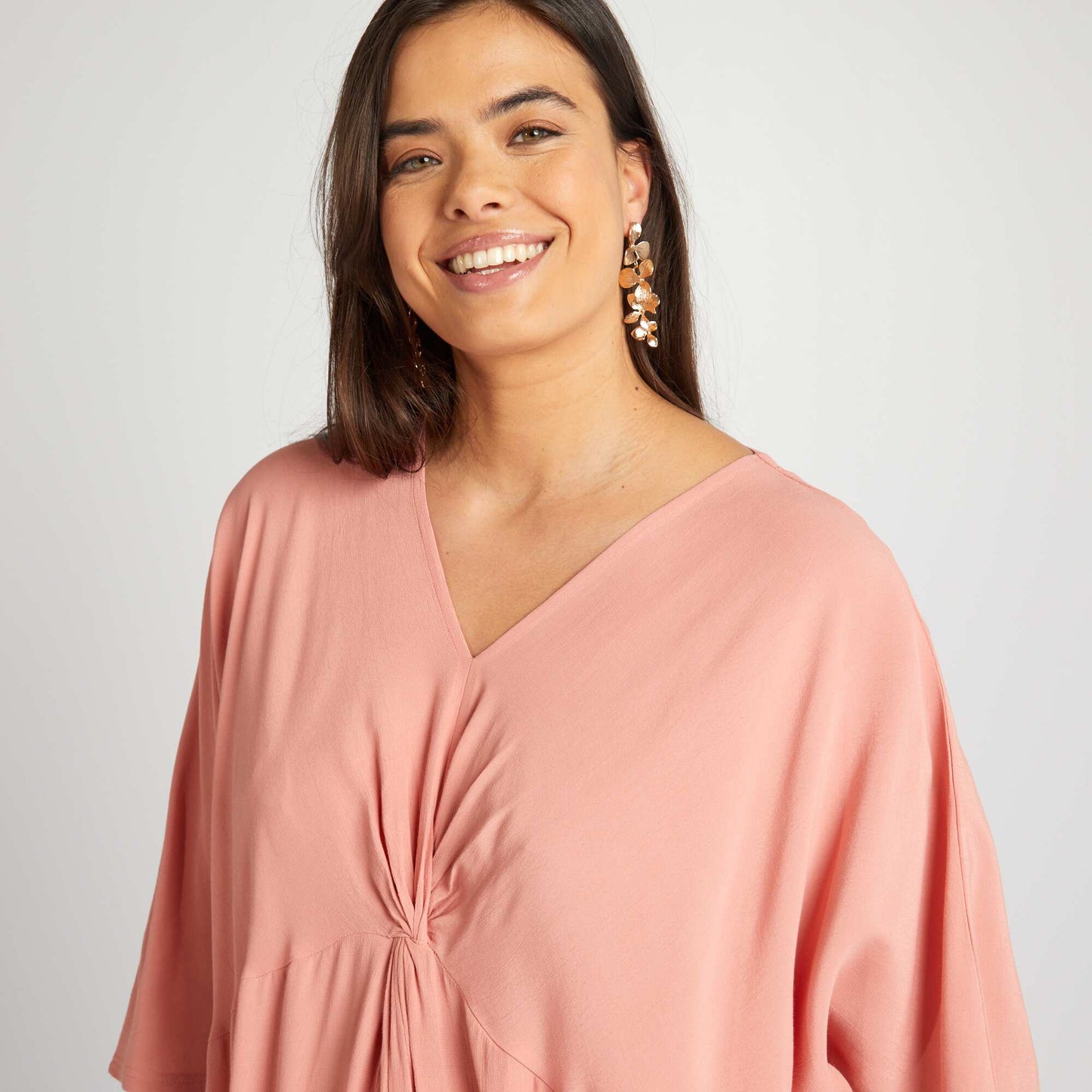 Blouse en matière crêpée Rose