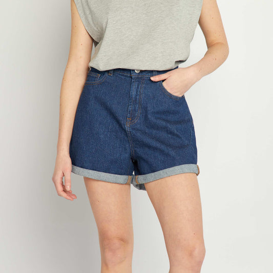 Short en jean Bleu