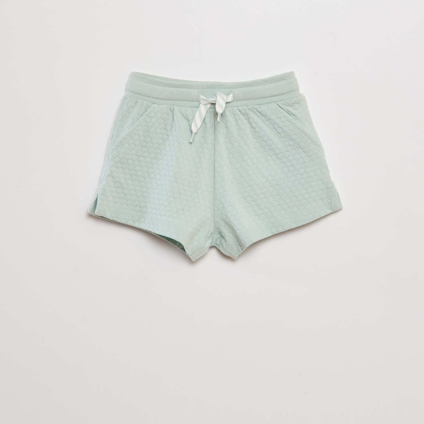 Short en jersey matelassé bleu