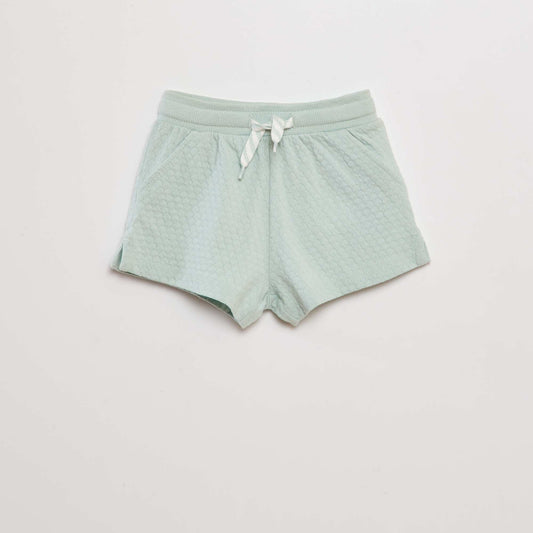 Short en jersey matelassé bleu