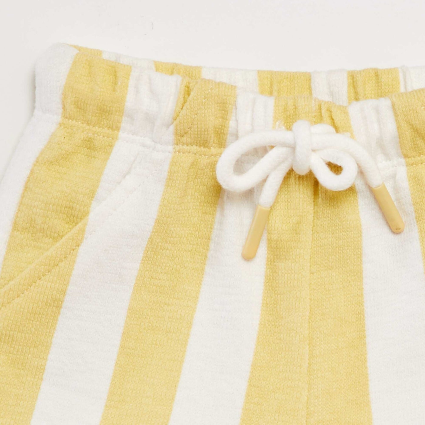 Short en éponge Blanc/jaune