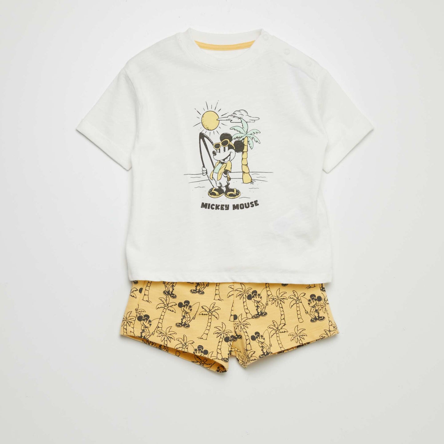 Ensemble t-shirt + short 'Disney' - 2 pièces Blanc/jaune