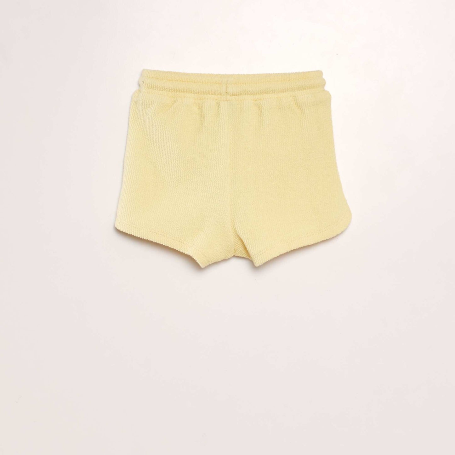 Short uni style matière éponge Jaune