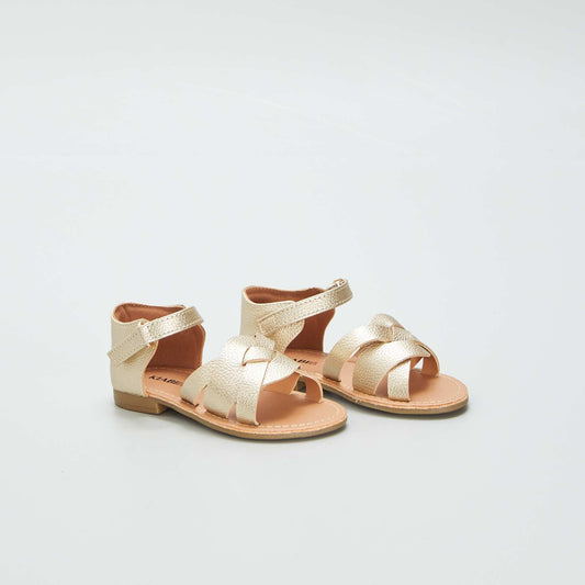 Sandales à brides croisées Doré