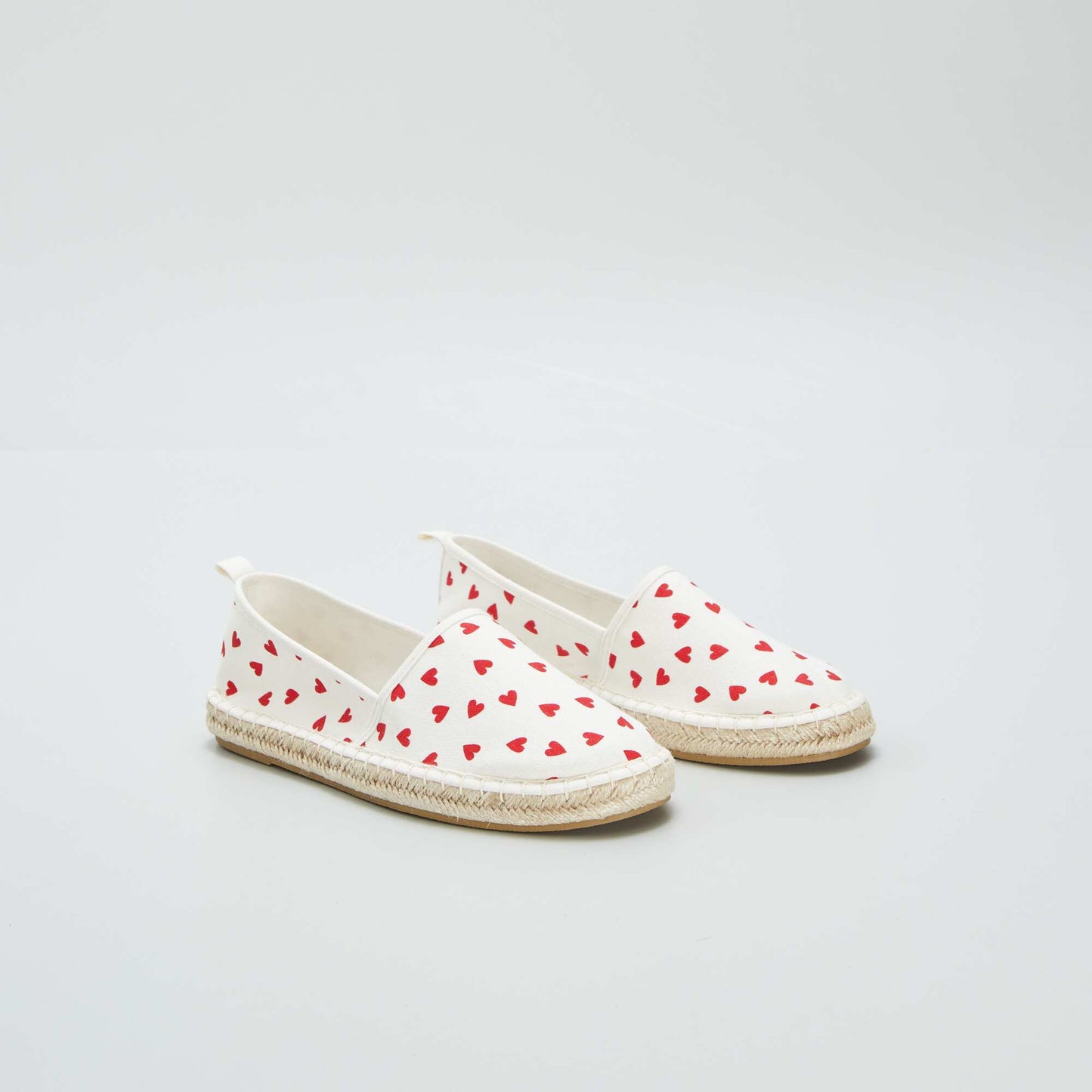 Espadrilles en toile cœurs Rouge