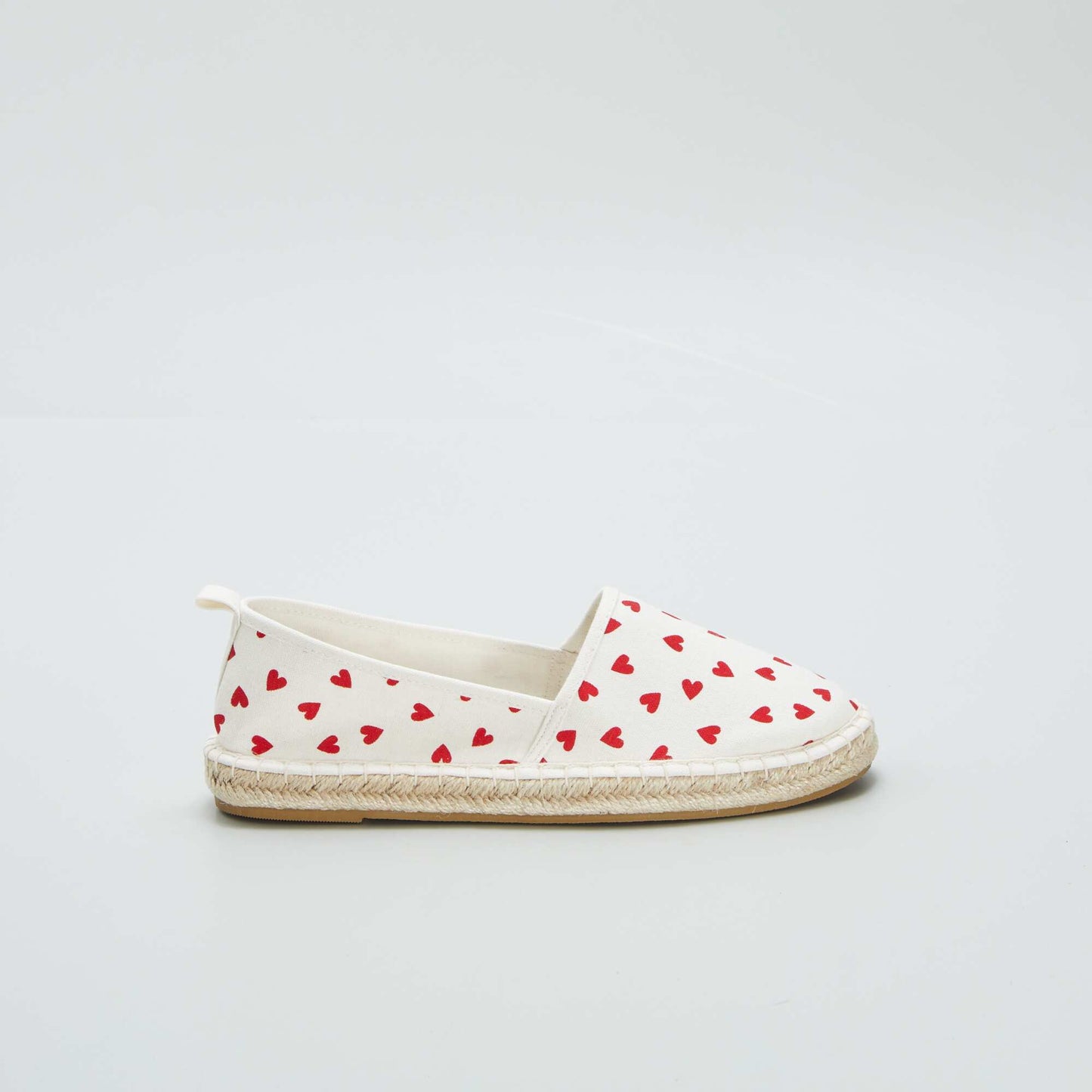 Espadrilles en toile cœurs Rouge