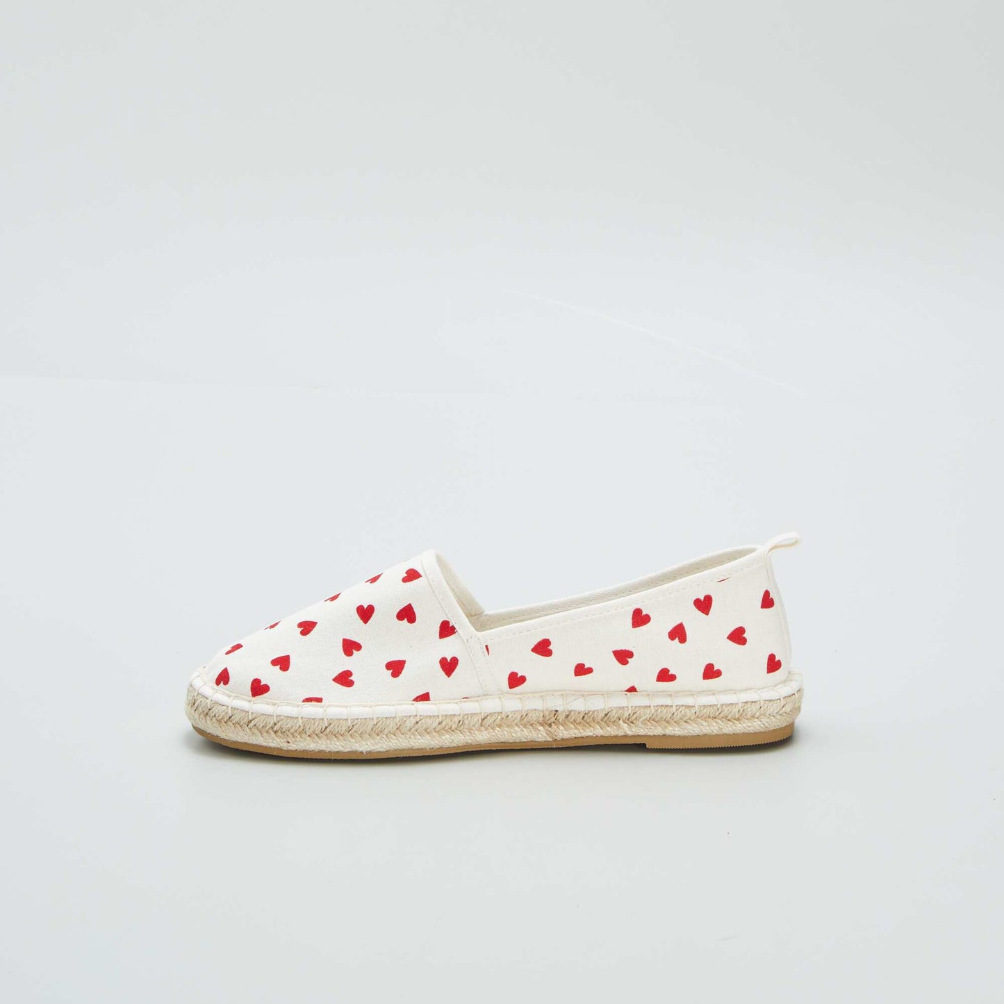 Espadrilles en toile cœurs Rouge