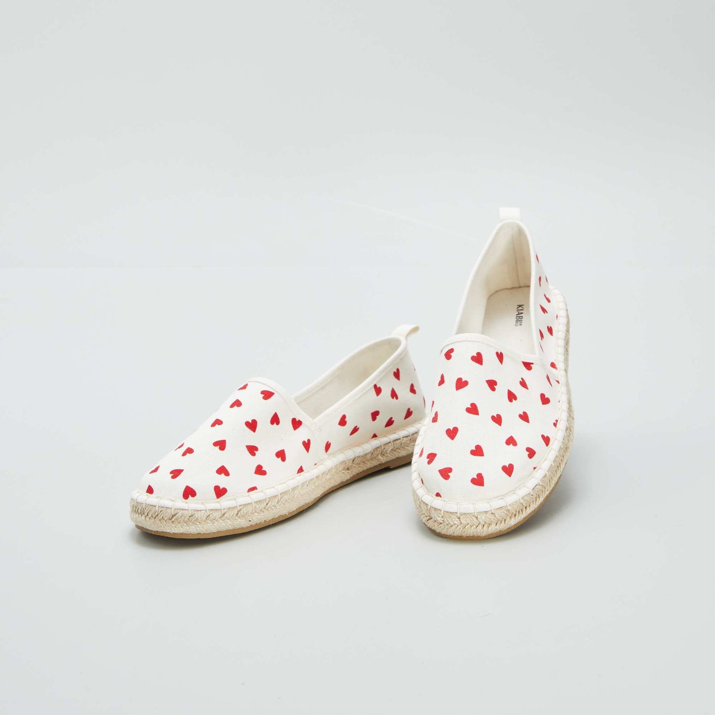 Espadrilles en toile cœurs Rouge