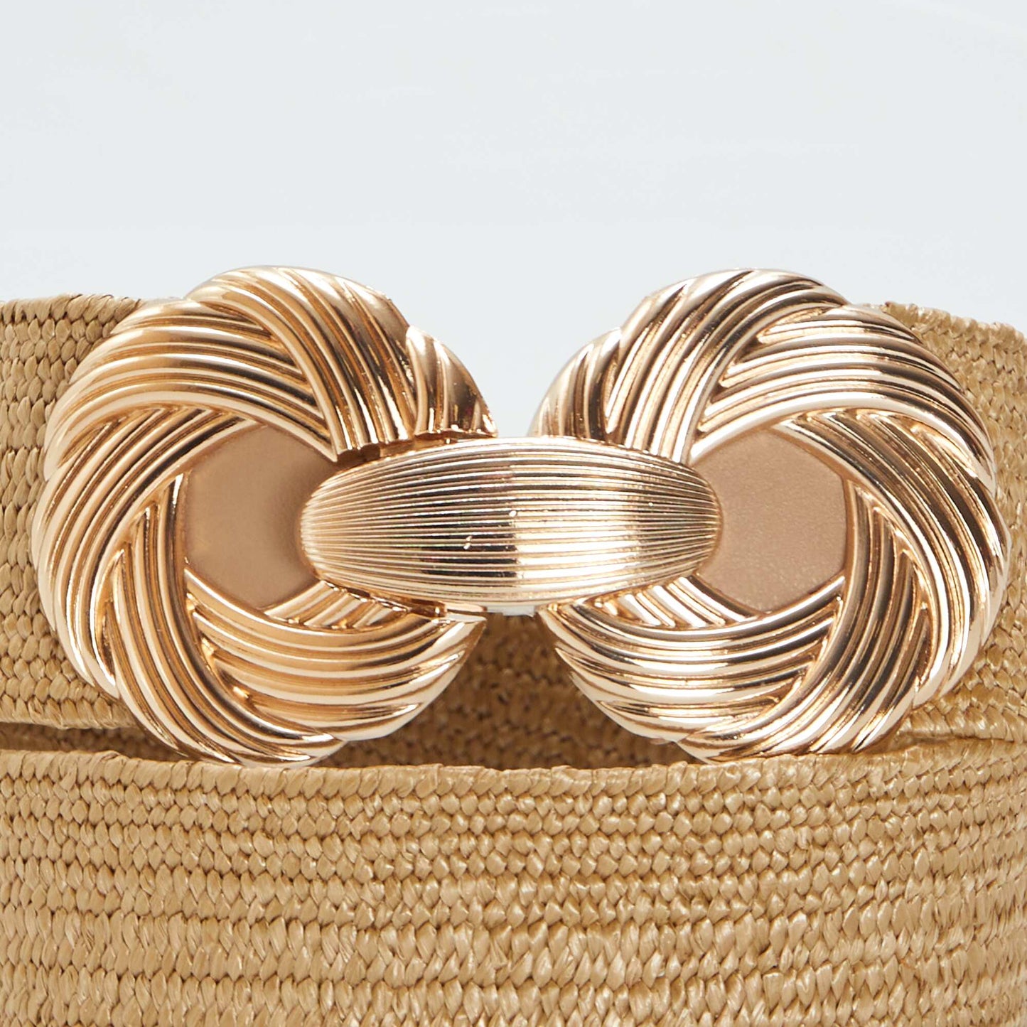 Ceinture en paille à boucle fantaisie Beige