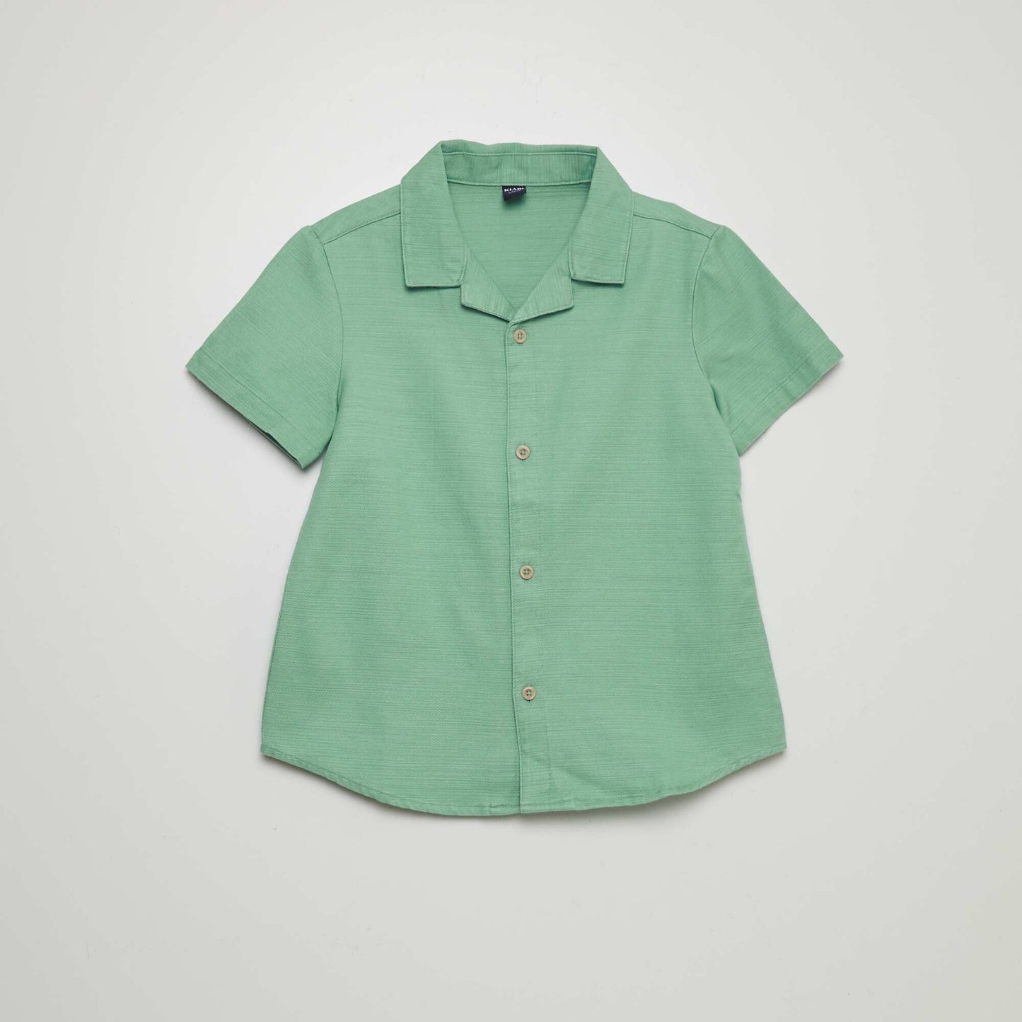 Chemise unie manches courtes Vert